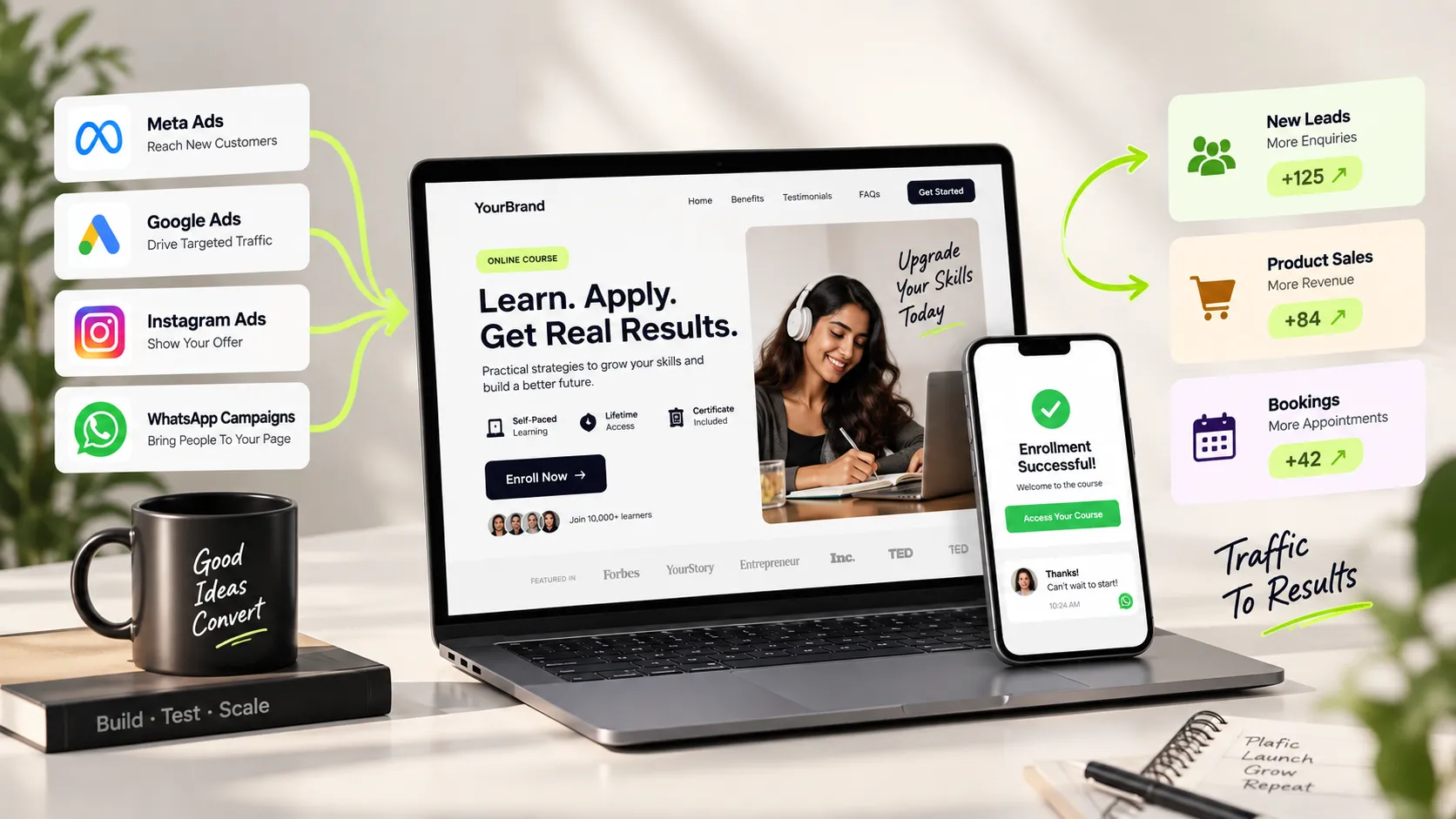 Meta Ads to Landing Page Conversion Flow