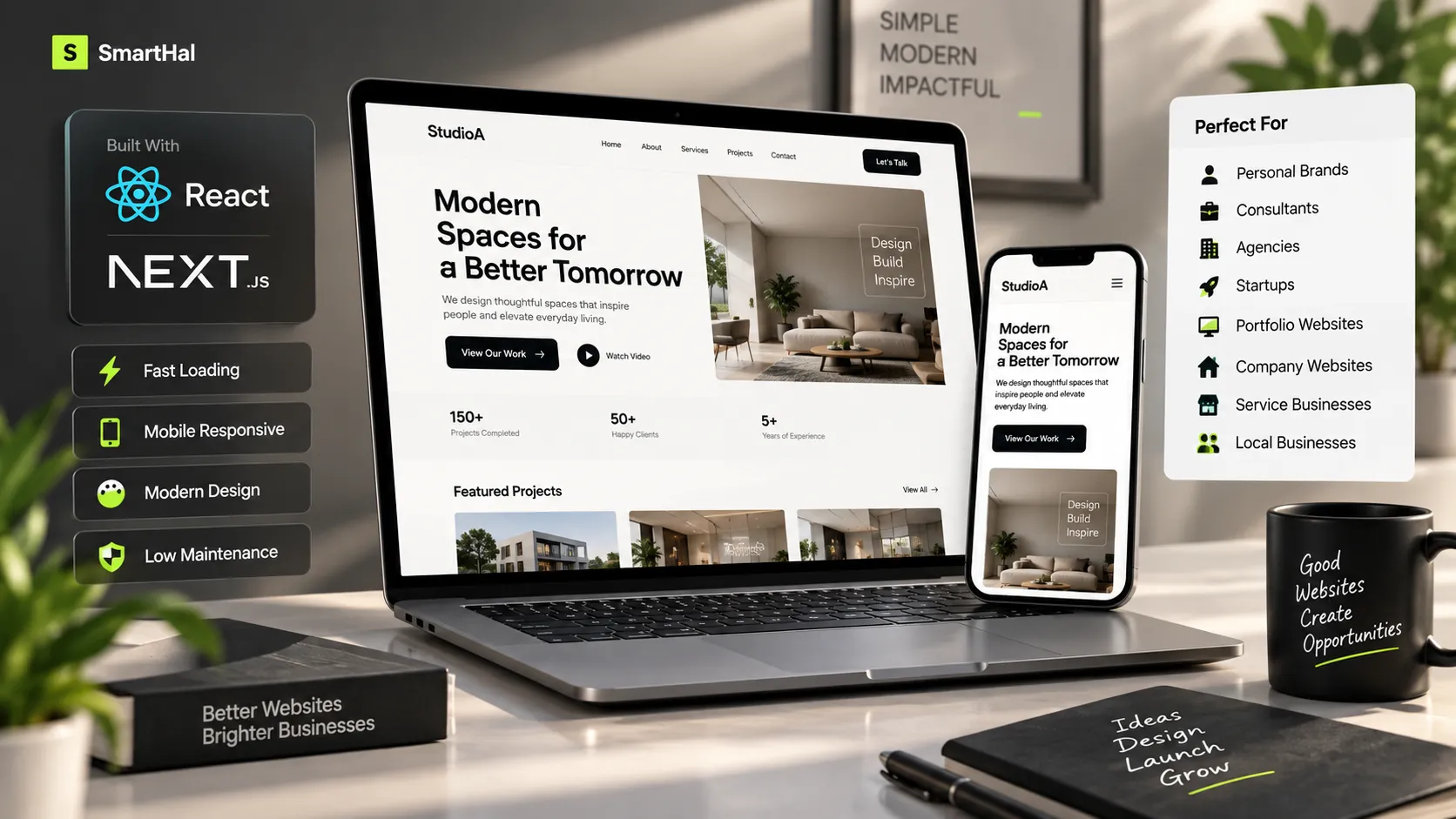 Modern React Next.js Business Website